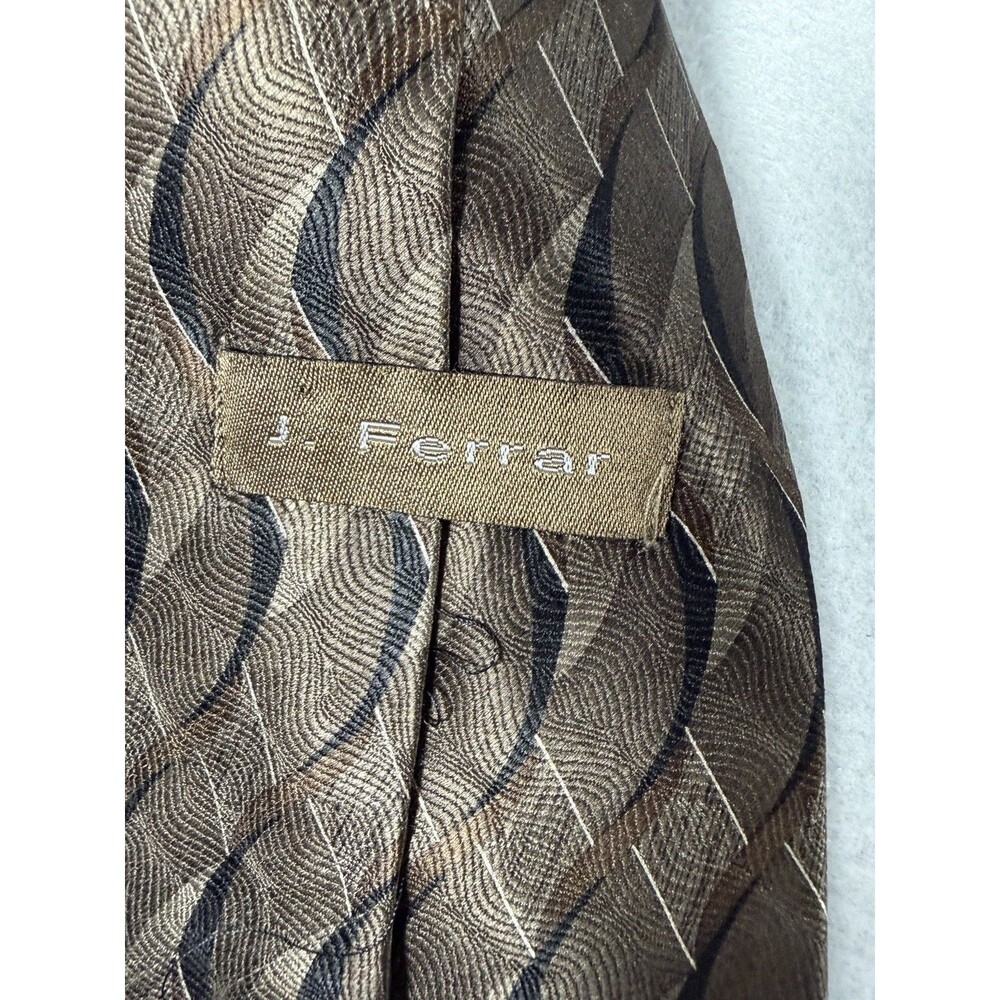 J.FERRAR- Gray 100% SILK TIE NWT